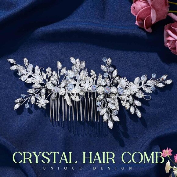 ?Women Silver Wedding Hair Clips Bridal Headpiece Prom Hair Accessories main image 6